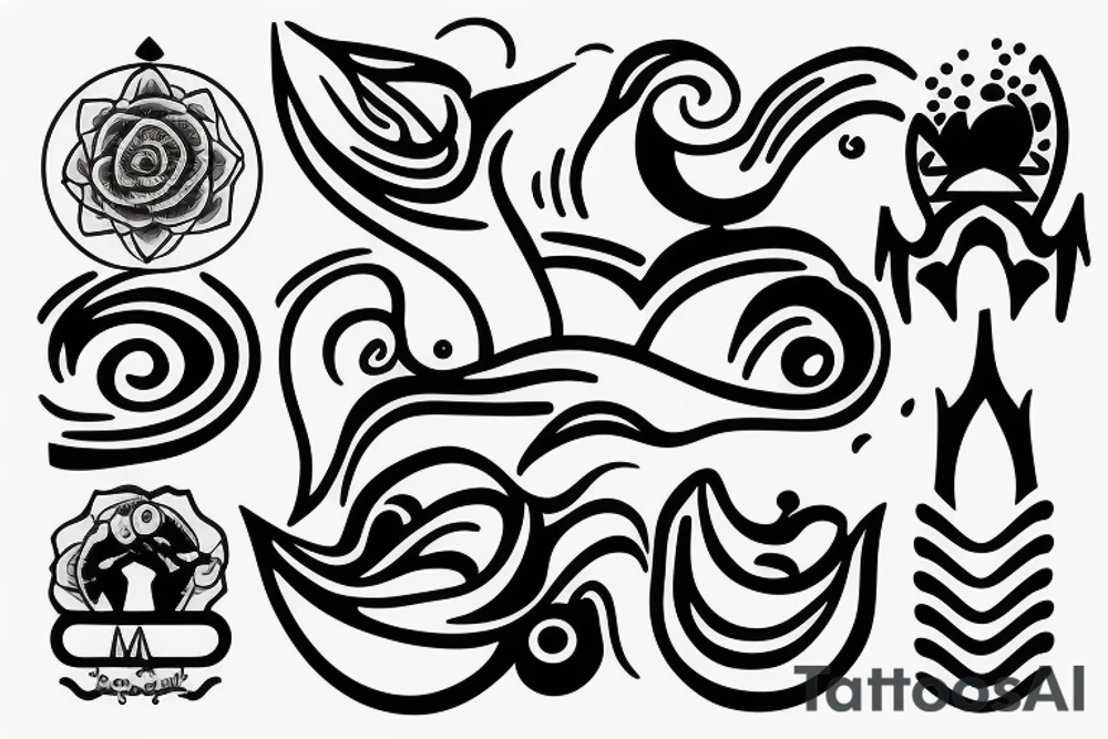Man floating peacefully down a river tattoo idea