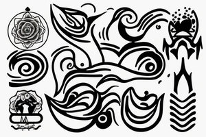 Man floating peacefully down a river tattoo idea