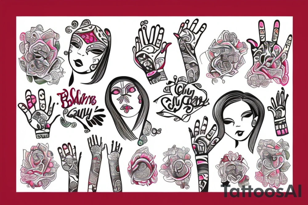 baby girl hand print named zoe tattoo idea