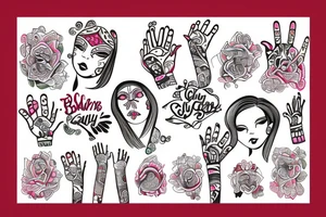 baby girl hand print named zoe tattoo idea