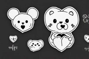 Heart teddy cute small tattoo idea