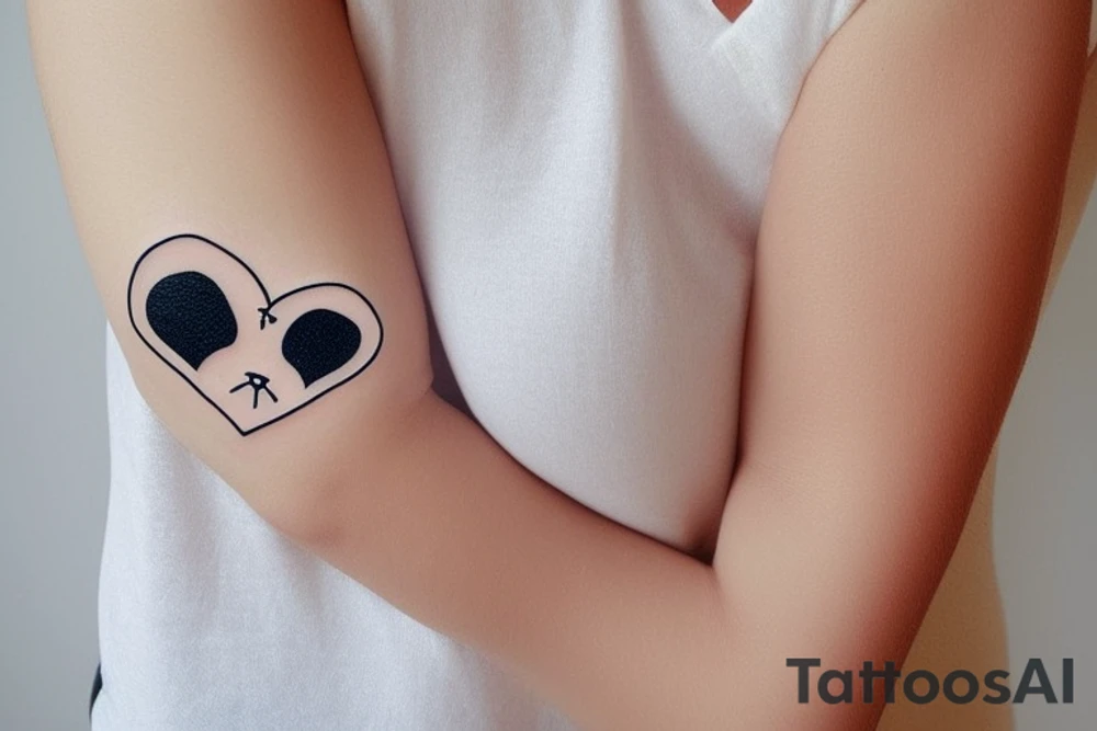 Heart teddy cute small tattoo idea