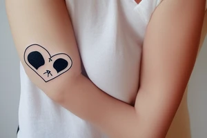 Heart teddy cute small tattoo idea