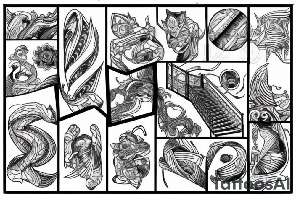 stairs and a man climbing up them tattoo idea