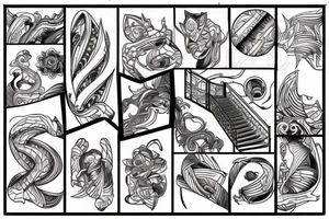 stairs and a man climbing up them tattoo idea