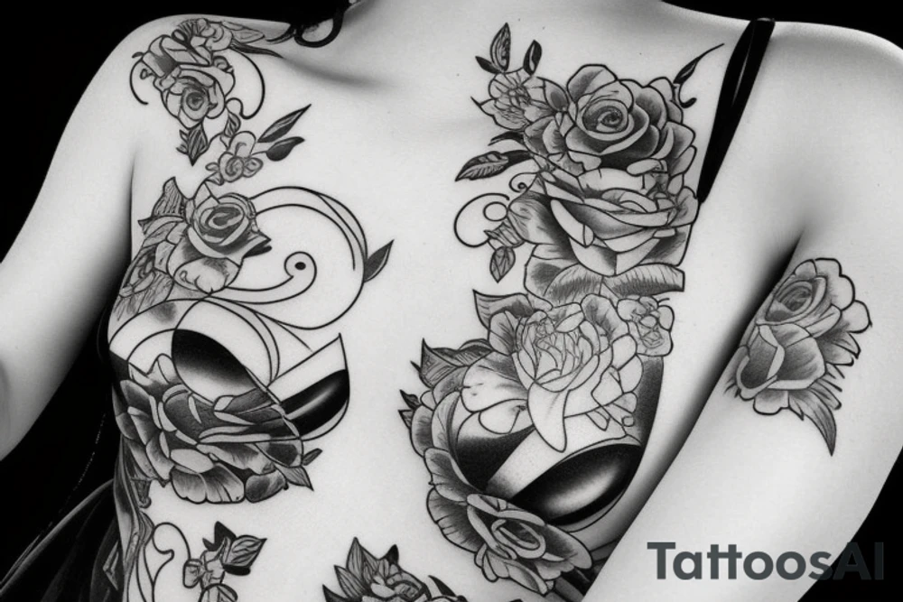 Sexy pin up girl wearing a corset tattoo idea