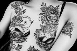 Sexy pin up girl wearing a corset tattoo idea