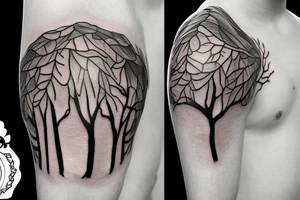 Tree with clouds tattoo idea