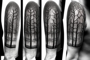 Tree with clouds tattoo idea