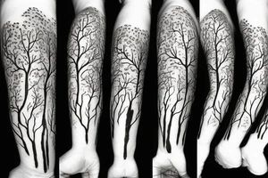 Tree with clouds tattoo idea