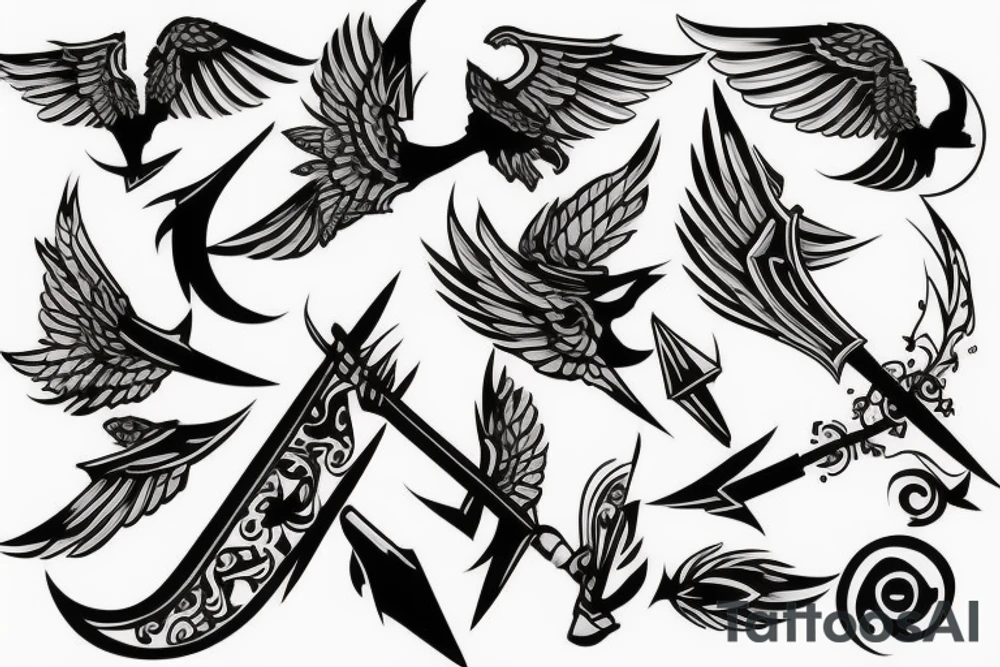 Flying arrow tattoo idea