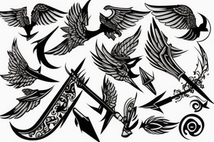 Flying arrow tattoo idea