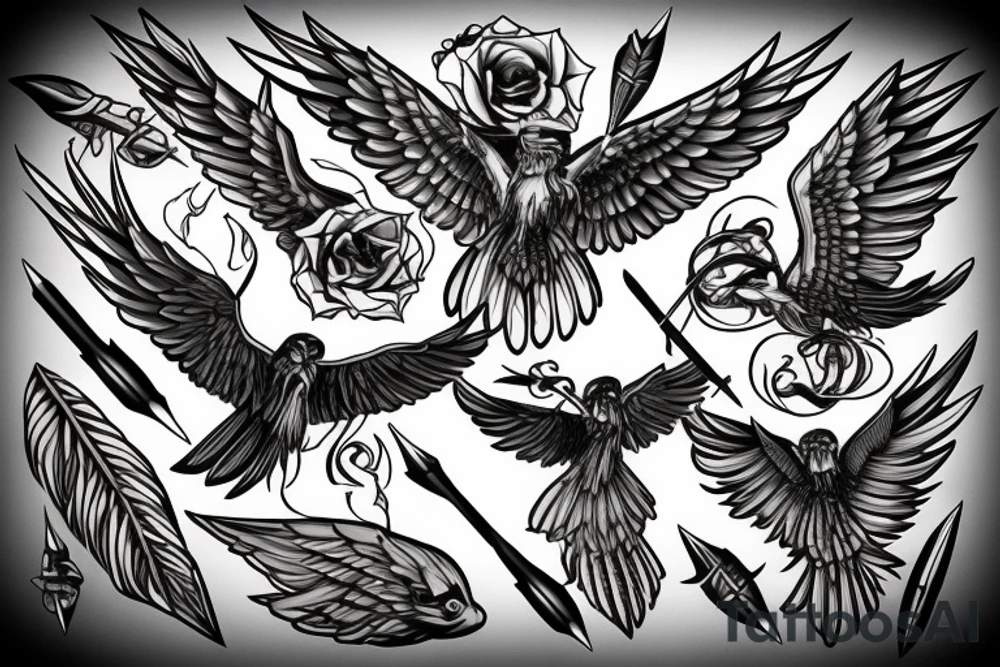 Flying arrow tattoo idea