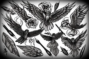 Flying arrow tattoo idea