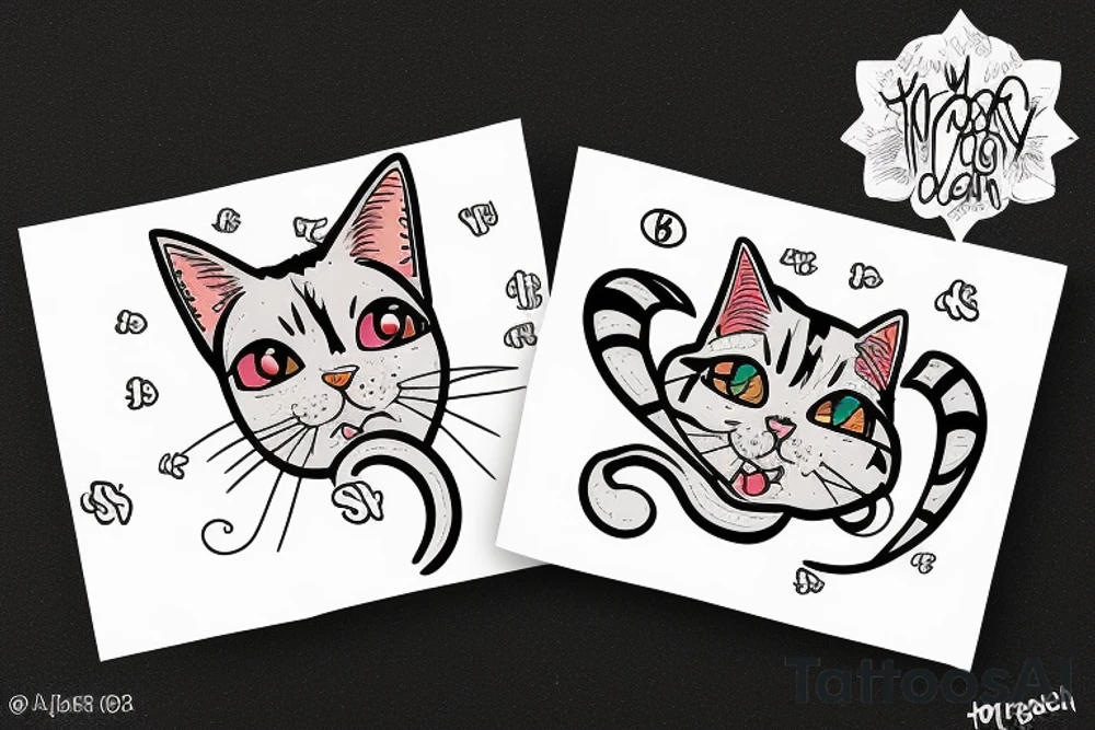 money bag with a cat ion the hell tattoo idea