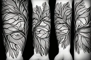 irises with
spikes and branches tattoo idea