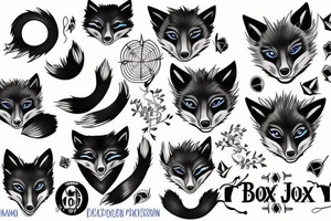 Blue Eyed black fox tattoo idea