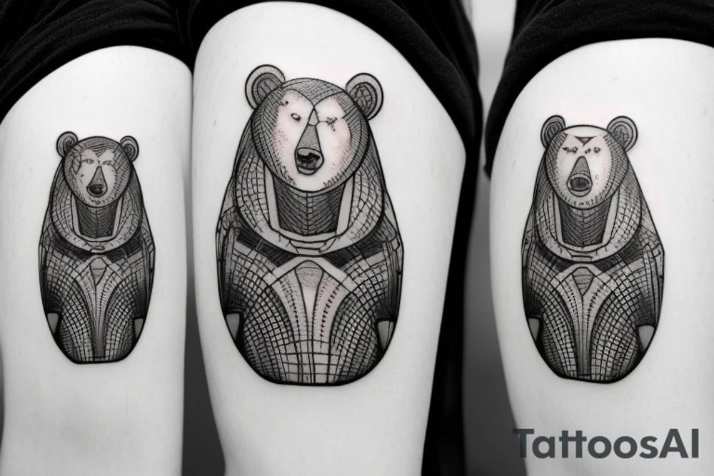 sci-fi Tecnological Bear tattoo idea