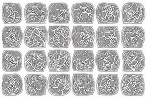 sliced pomegranate with alhambra motif fine line tattoo idea