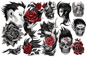 Arm tattoo,  black and red tones, Madara tattoo idea
