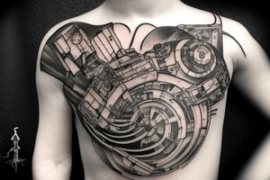 sapce ship viewed from above, in the star wars universe tattoo idea