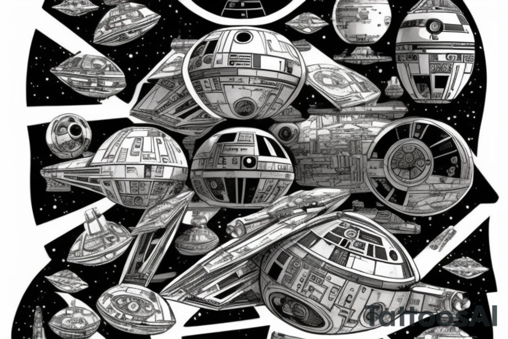 sapce ship viewed from above, in the star wars universe tattoo idea sapce ship viewed from above, in the star wars universe tattoo idea