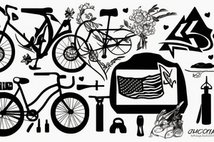 A scene depicting Arizona, Washington state, love of cycling tattoo idea