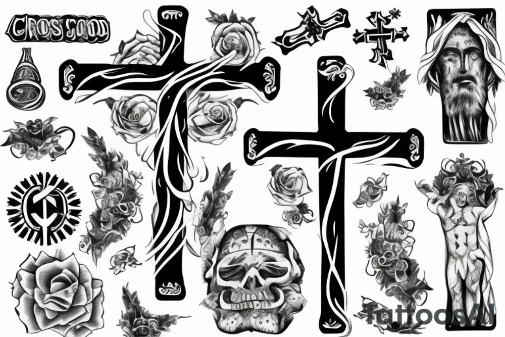 cross with god tattoo idea