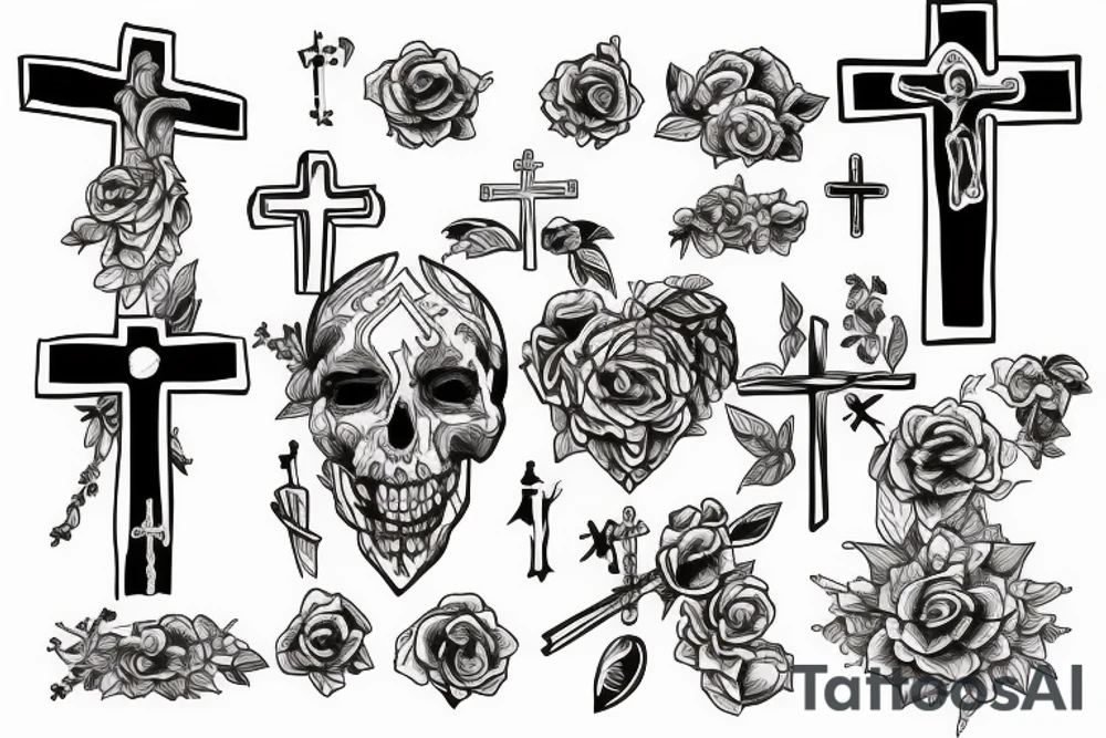 cross with god tattoo idea
