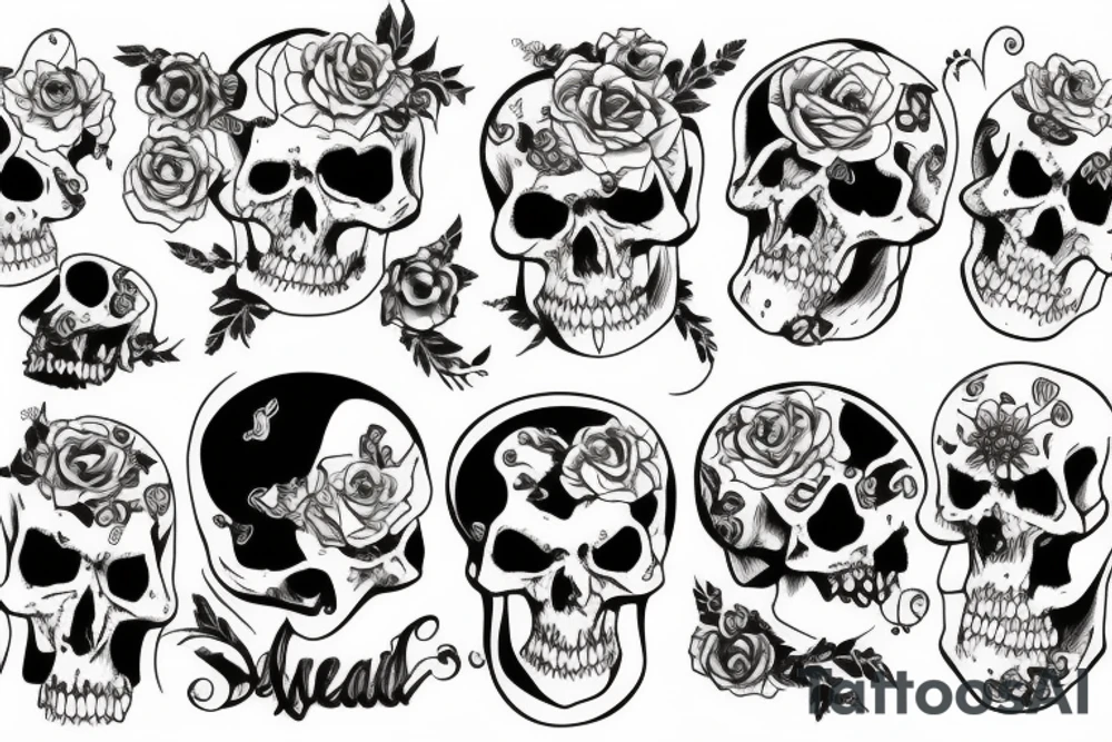 the dead and life tattoo idea