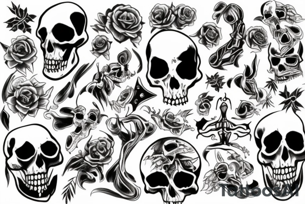 the dead and life tattoo idea