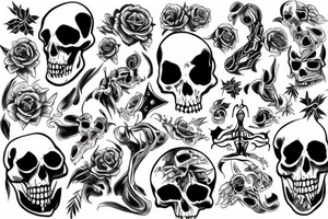 the dead and life tattoo idea