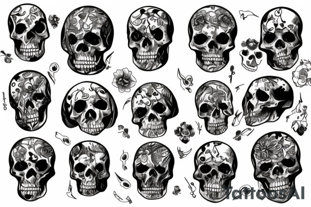 the dead and life tattoo idea