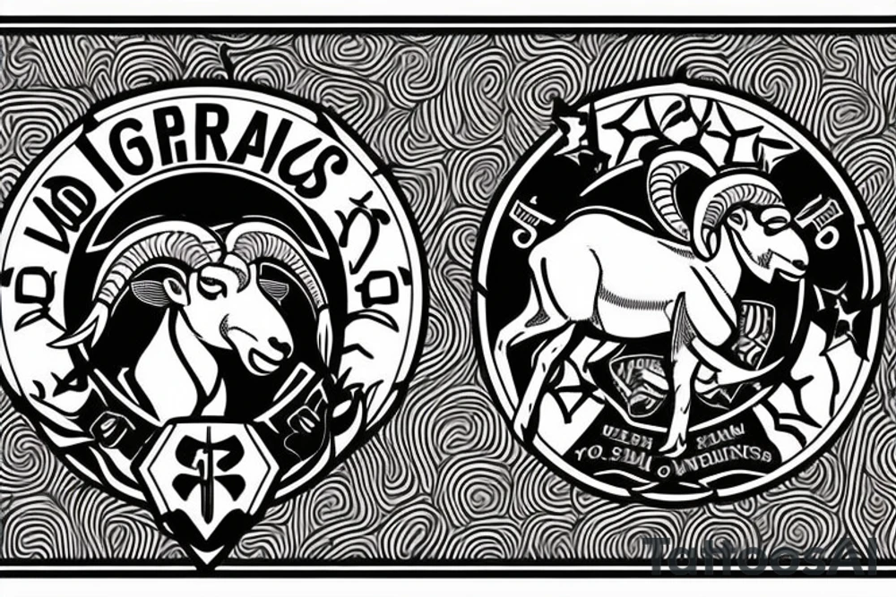 Bighorn sheep, unites states marine corps emblem and and rod of asclepius tattoo idea