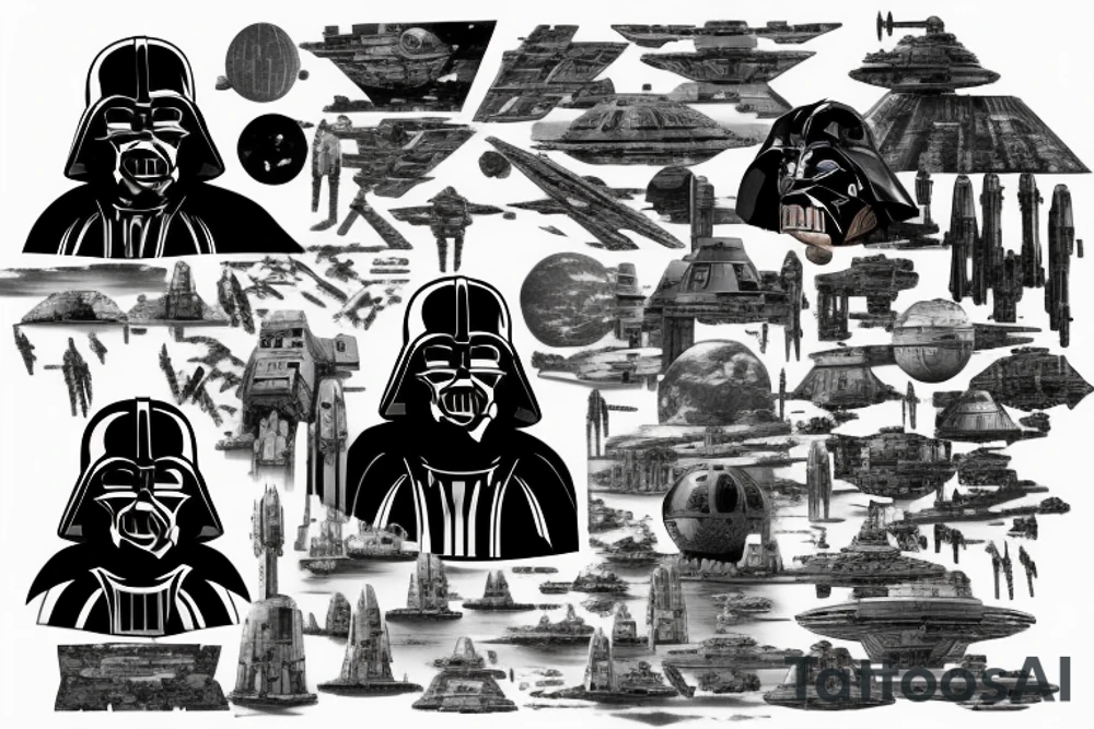 Star wars themed landscape, epic look tattoo idea