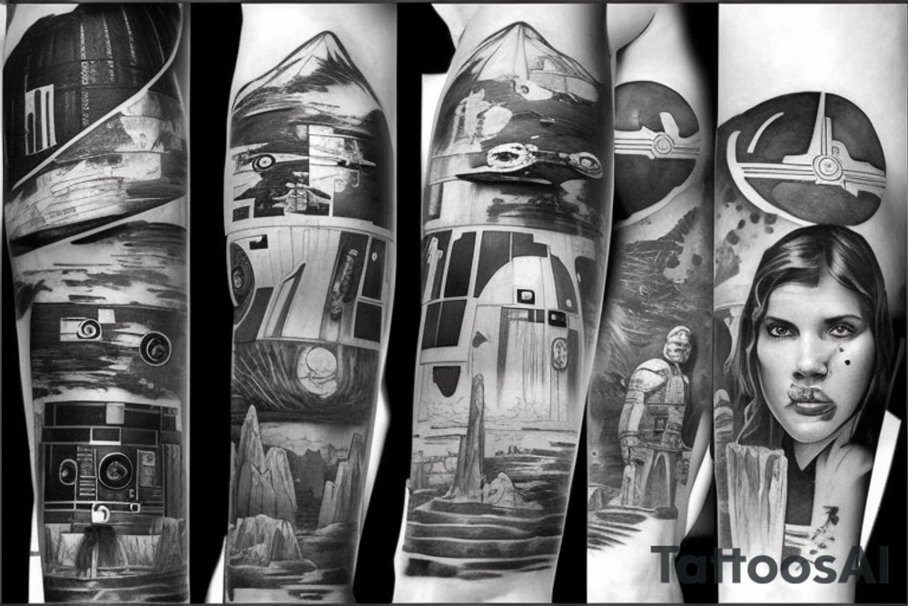 Star wars themed landscape, epic look tattoo idea