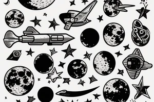 Astronaut hanging on the moon tattoo idea