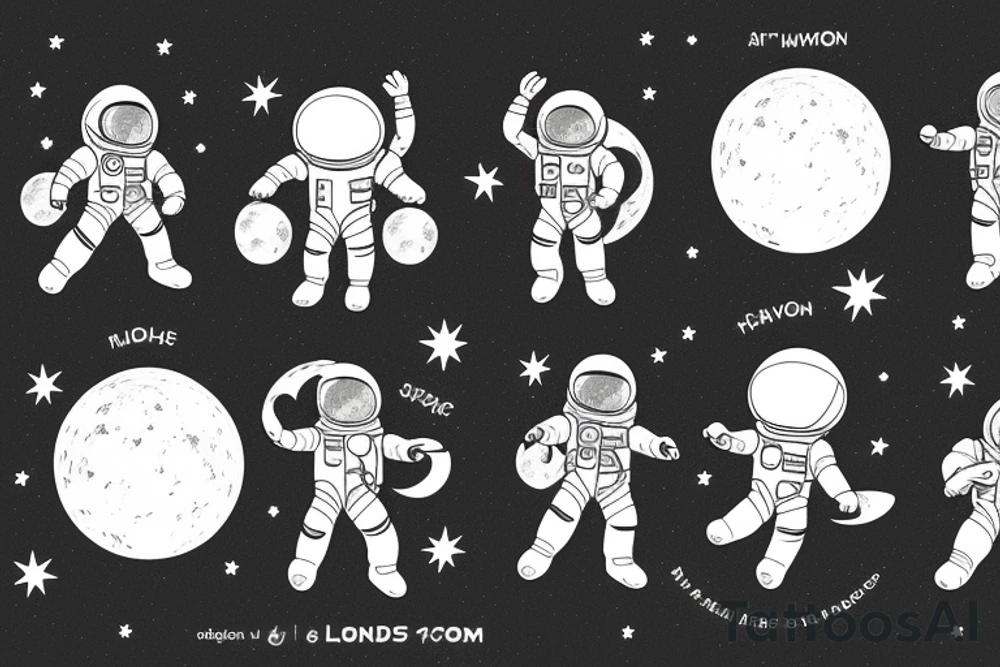 Astronaut hanging on the moon tattoo idea