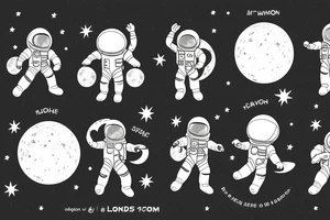 Astronaut hanging on the moon tattoo idea