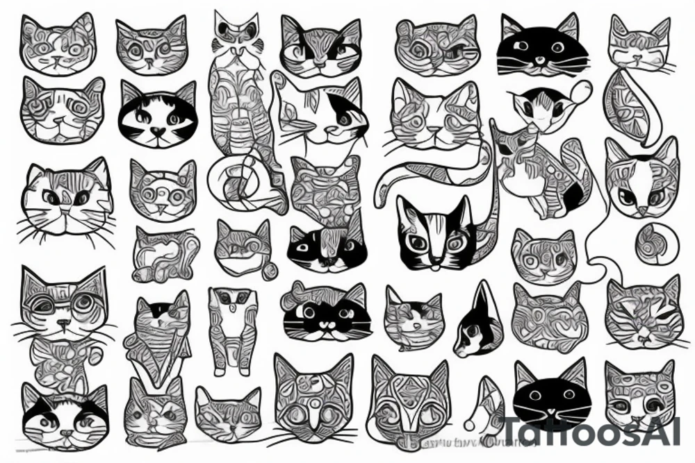 Geometric cat tattoo idea