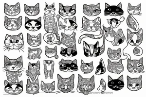 Geometric cat tattoo idea