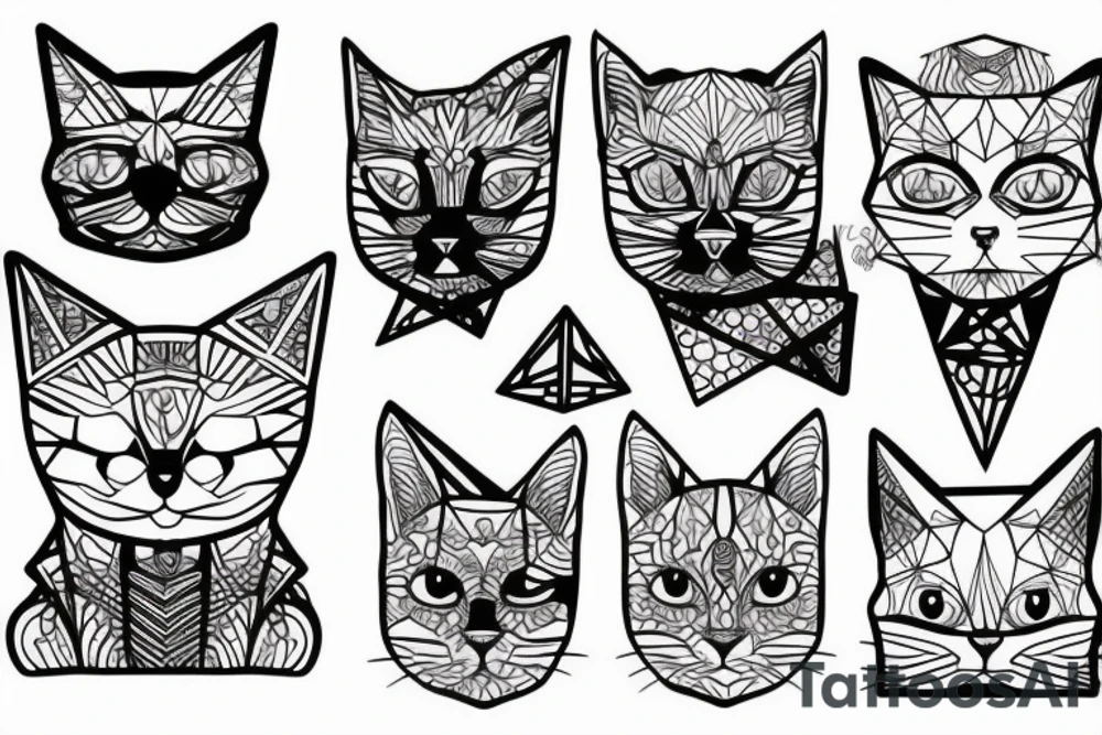 Geometric cat tattoo idea