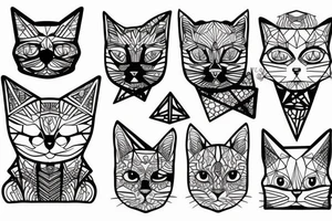 Geometric cat tattoo idea