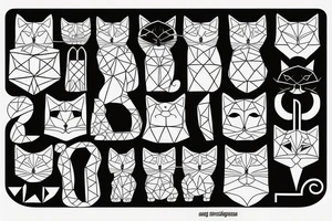 Simple geometric cat tattoo idea