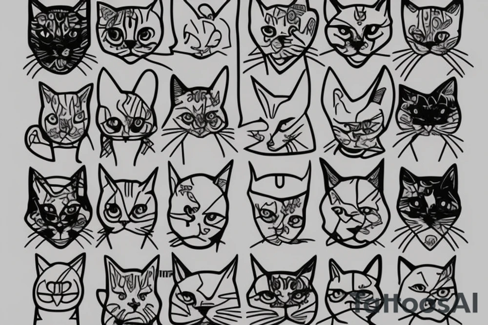 Simple geometric cat tattoo idea