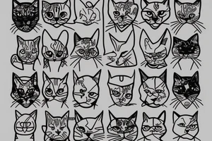 Simple geometric cat tattoo idea