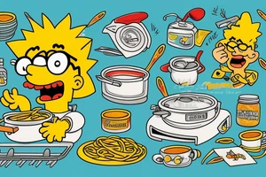 Milhouse cooking pasta on the stove tattoo idea