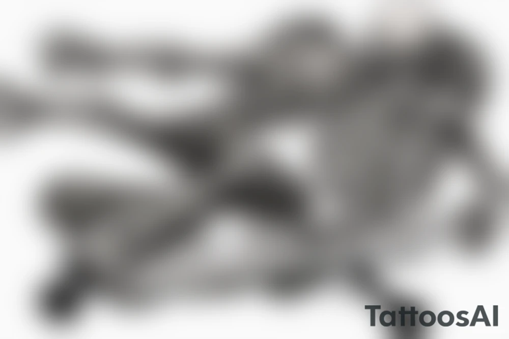 skeleton riding a skateboard tattoo idea