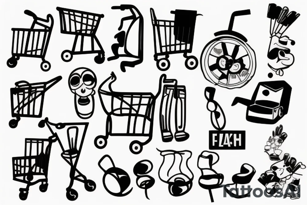 shopping trolley tattoo idea