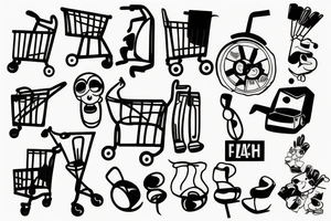 shopping trolley tattoo idea
